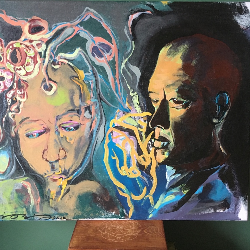 Acrylic expressionist painting original artwork